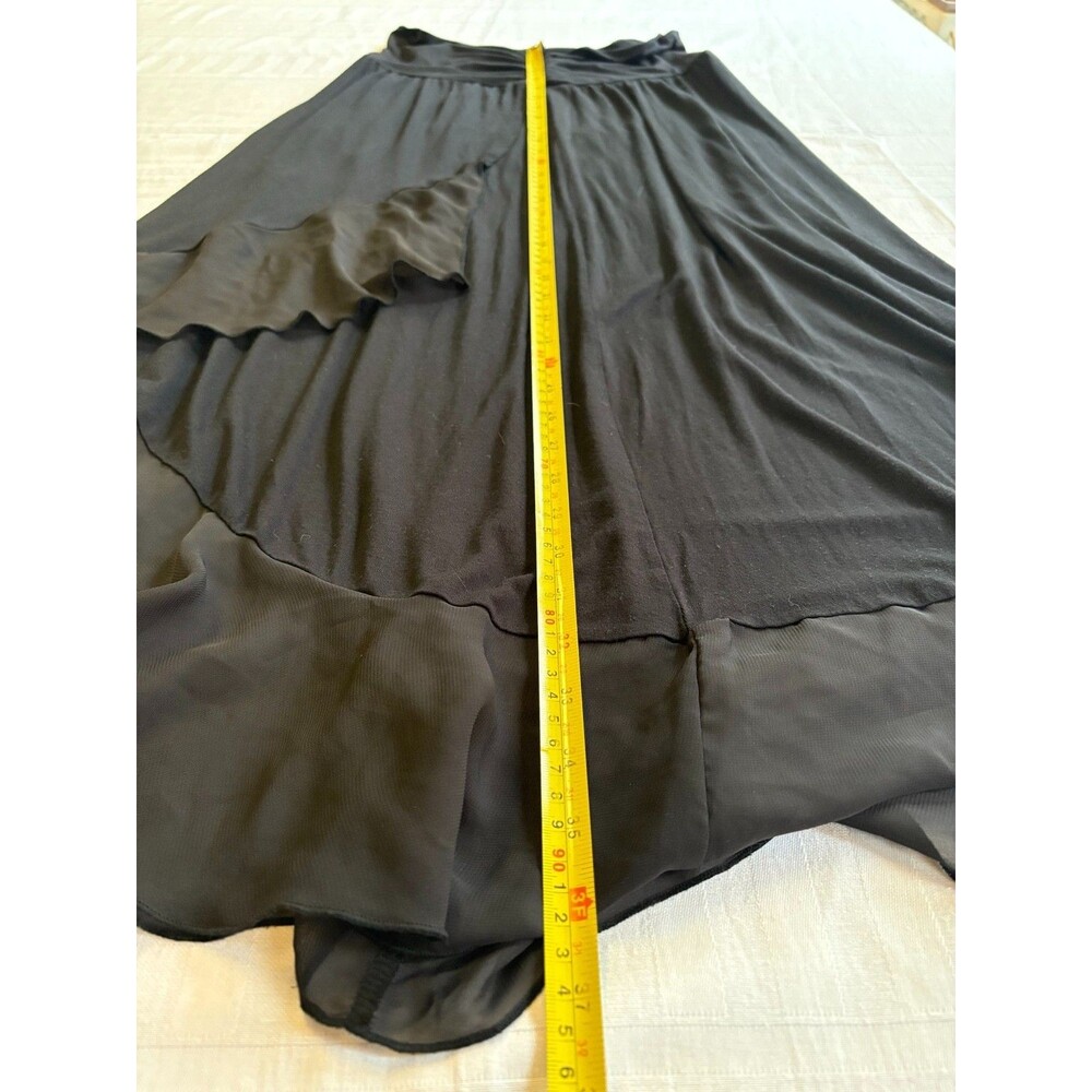 Apt. 9 Women’s L Black Asymmetrical Maxi Dress-skirt Chiffon Ruffle High Low - Picture 6 of 9